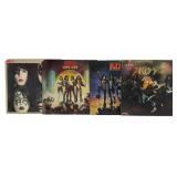A Collection of Four KISS Vinyl Record Albums