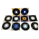 Collection of Ten Vintage 7-inch Vinyl 45 RPM Sing