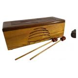 Wooden Tongue Drum and Ceramic Ocarina