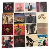 An Assortment of Vintage Rock and Pop Record Flats