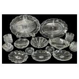 Assortment of Clear Pressed Glass Serving Ware