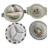 Group of Four Vintage Children's Feeding Dishes