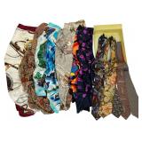 Several Vintage Designer Silk Scarves and Ties