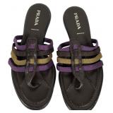 Prada Multi-Strap Flat Thong Sandals