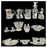Assortment of Heisey Glass, Sterling Caps, Base