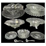Group of Heisley Pressed and Etched Glass Serving