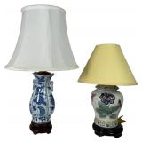 Two Chinese Porcelain Table Lamps