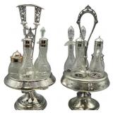 Two Victorian Silver-Plated Cruet Sets