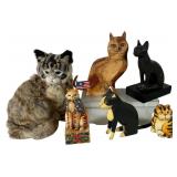 Assortment of Six Decorative Cat Figurines