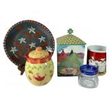 Assorted Country and Folk Art Ceramic Kitchenware