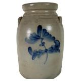 Early Two-Gallon Cobalt Decorated Stoneware Jar