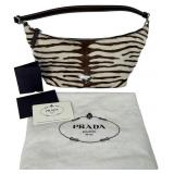 Vintage Prada Zebra Print Calf Hair Shoulder Bag