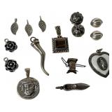 Vintage Sterling Silver Pendants and Beads