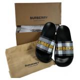 Burberry Aldwych Logo Print Check Slides