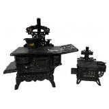 Two Restored Cast Iron Toy/ Sample Stoves