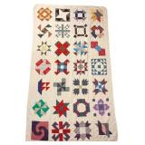 Hand-Stitched Cotton Sampler Quilt