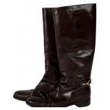 Vintage Burberry Brown Leather Riding Boots