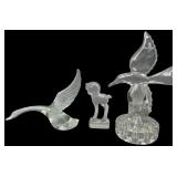 Three Cambridge and Heisey Glass Figurines
