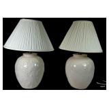 Laura Ashley Pair of Oak Leaf Ceramic Table Lamps