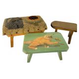 Three Vernacular Wooden Footstools