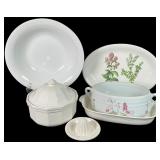 Assorted White Glazed Ceramic Serving Pieces