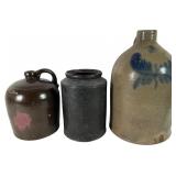 A Trio of 19th Century American Stoneware Vessels