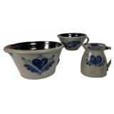 Three Rowe Pottery Works Stoneware Vessels