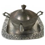 Wilton Armetale Tureen, Ladle, and Tray Trio