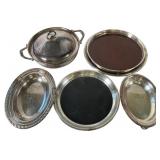 Six American Silver-Plated Table Service Items