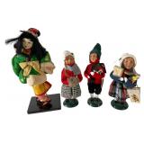Four Decorative Cloth and Mixed Media Dolls