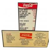 Two Coca-Cola Plastic Menu and Advertising Boards