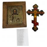 Russian Orthodox Blessing Cross and Icon