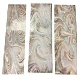 Three Large Marbled Art Glass Panels