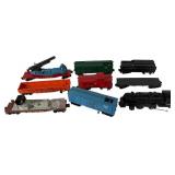 Eight Lionel O-Gauge Train Cars and Locomotive