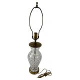 Cut Crystal and Brass-Toned Table Lamp