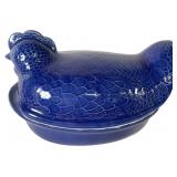 Taylor & NG Cobalt Blue Ceramic Hen on Nest