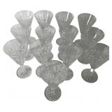 Set of Thirteen Lead Crystal Stemware Glasses