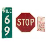Trio of Vintage Aluminum Traffic Signs