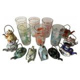 Miniature Enamel Teapots and Wizard of Oz Glasses