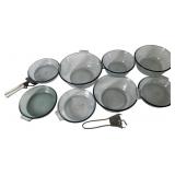 Group of Pyrex Flameware Blue Glass Cookware