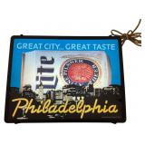 1990 Miller Lite Philadelphia Lighted Bar Sign