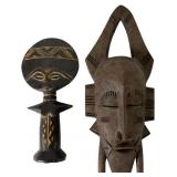 Two West African Carved Wood Tribal Pieces