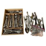 Group of Ornate Silver Plated and Stainless Flatwa