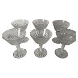 Set of Six Cut Lead Crystal Champagne Coupes