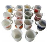 Assortment of Fifteen Fire-King Milk Glass Mugs