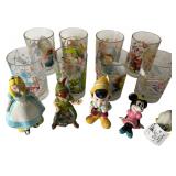 Group of Disney and Shrek Glassware and Figurines