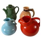Group of Mid-Century and Majolica Pitchers