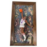 Julius Dr. J Erving 3D Mixed Media Artwork