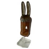 Dogon Carved Wood Rabbit Dyommo Mask on Stand