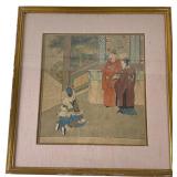 Framed Chinese Narrative Painting on Silk